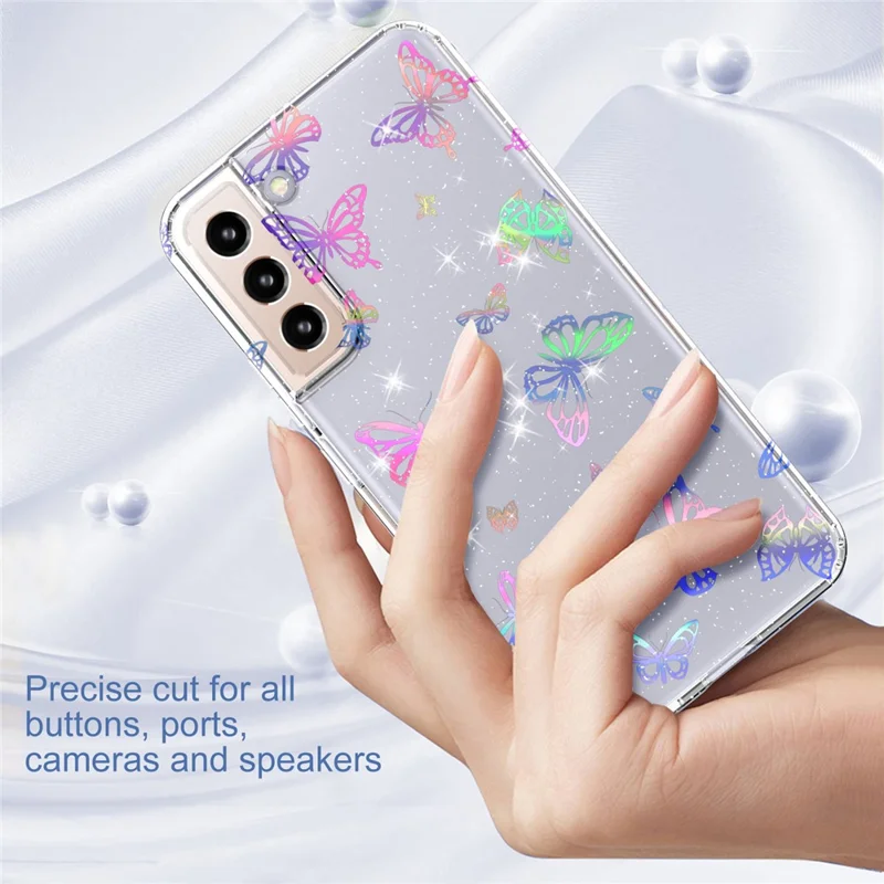 For Samsung Galaxy S22+ 5G GW18 Soft TPU IMD Pattern Protective Cell Phone Case - Laser Butterfly