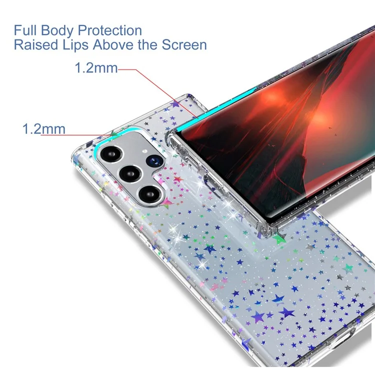 Para Samsung Galaxy S22 Ultra 5G GW18 Anti-drop Stylish Pattern Soft TPU IMD Phone Case - Laser Star