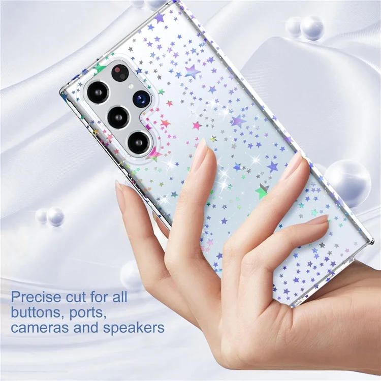 Para Samsung Galaxy S22 Ultra 5G GW18 Anti-drop Stylish Pattern Soft TPU IMD Phone Case - Laser Star