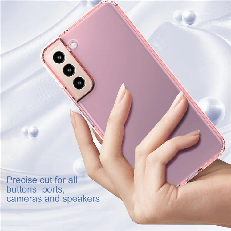 GW18 Soft TPU Clear Well-protected Anti-fall Phone Case for Samsung Galaxy S22 5G - Transparent Pink