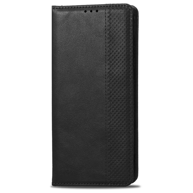 Para Samsung Galaxy A73 5G Retro Retro Princo Carteira de Couro Stand Magnetic Auto-absorvido Anti-arranhão Capa - Preto
