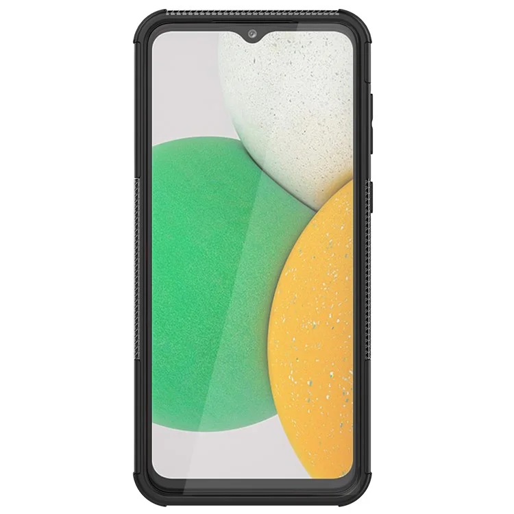 Case de Teléfono de Textura de Neumáticos Para Samsung Galaxy A03 Core, Kickstand PC+TPU Case de Servicio Pesado a Prueba de Golpes - Negro