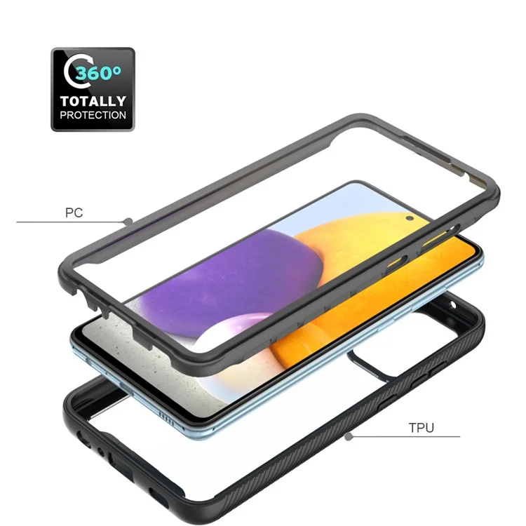 Para Samsung Galaxy A32 4G (Versão EU) PC + TPU + Protetor de Tela PET Capa de Telefone Proteção Completa - Preto