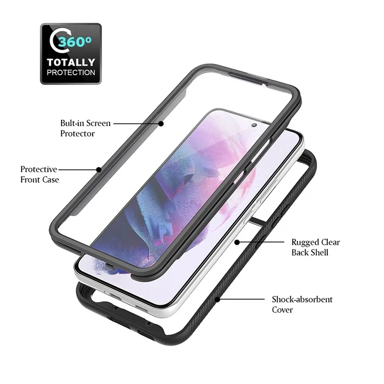 Para Samsung Galaxy S22 + 5G Case de Teléfono PC + TPU + Pet Screen Protector de Protección Con Todo Incluido Cubierta Híbrida - Violeta