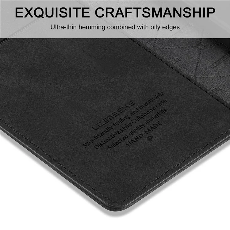 LC.IMEEKE Wallet Phone Case für Samsung Galaxy S22+ 5G, Starker magnetischer automatischer Verschluss, PU-Leder-Flip-Ständer-Abdeckung - Schwarz