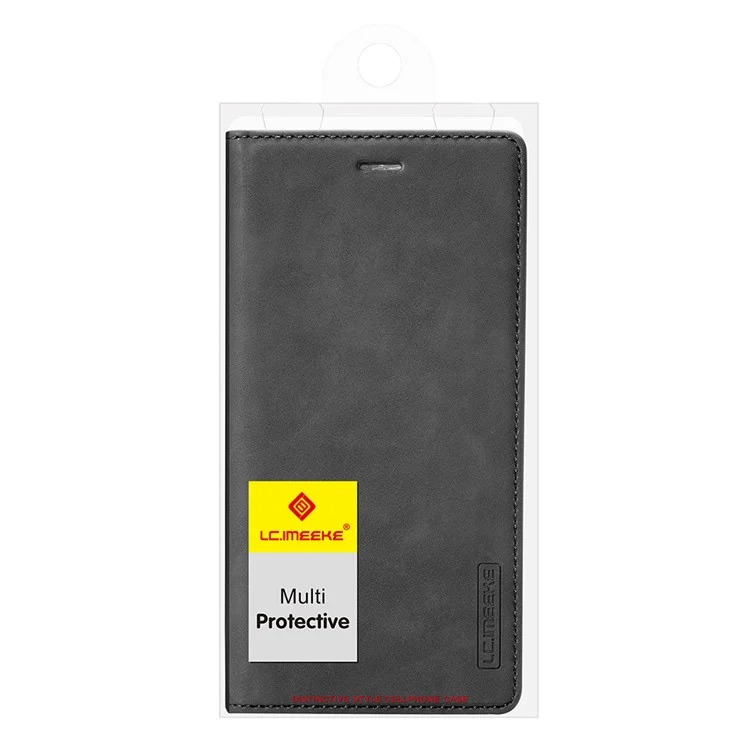 LC.IMEEKE Wallet Phone Case für Samsung Galaxy S22+ 5G, Starker magnetischer automatischer Verschluss, PU-Leder-Flip-Ständer-Abdeckung - Schwarz