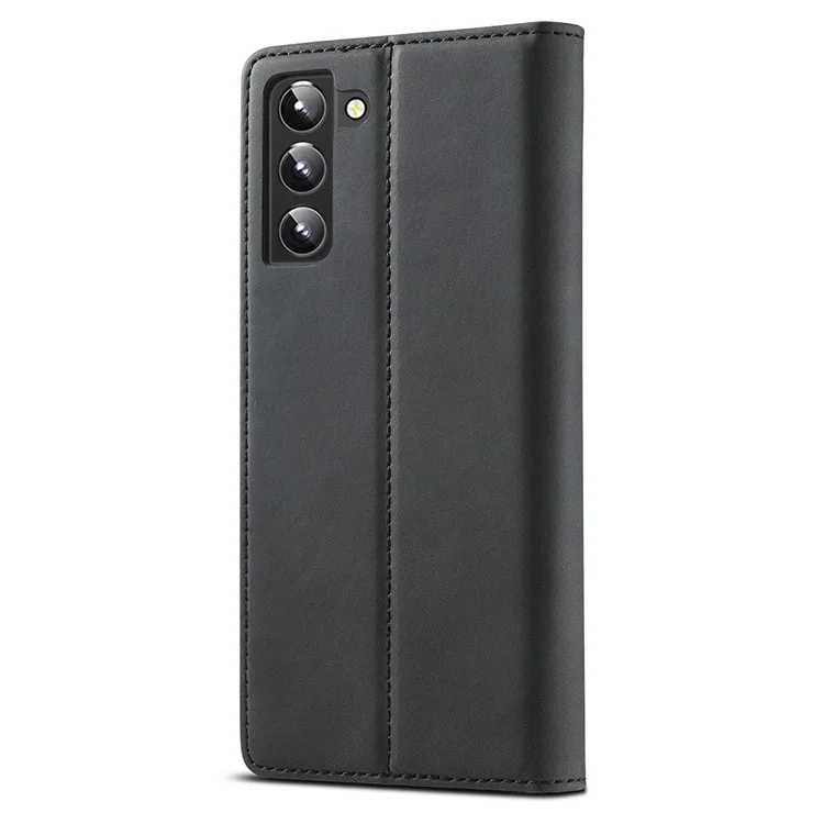 LC.IMEEKE Wallet Phone Case für Samsung Galaxy S22+ 5G, Starker magnetischer automatischer Verschluss, PU-Leder-Flip-Ständer-Abdeckung - Schwarz
