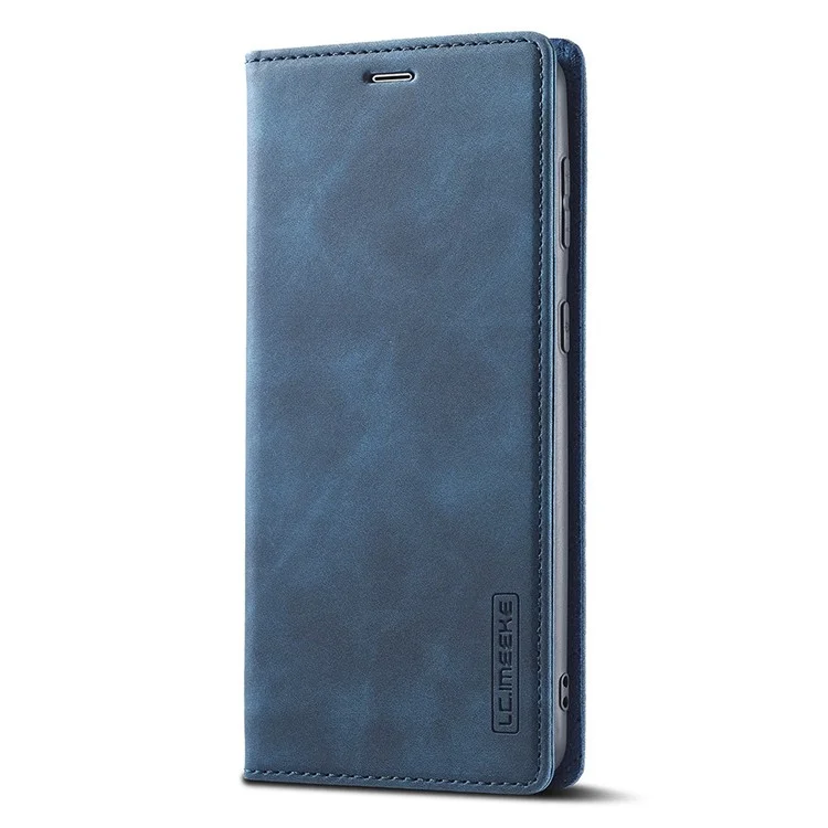 LC.IMEEKE Strong Magnetic Adsorption Shell for Samsung Galaxy S22 5G, PU Leather TPU Bumper Stand Flip Wallet Case - Azul