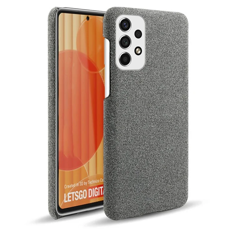 Heat Dissipation Design Phone Case for Samsung Galaxy A53 5G, Soft Cloth Coated PC Shock-Absorbing Protective Case - Grey