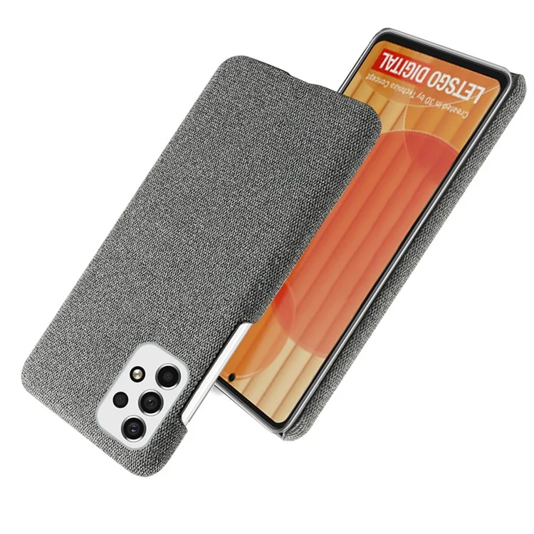 Heat Dissipation Design Phone Case for Samsung Galaxy A53 5G, Soft Cloth Coated PC Shock-Absorbing Protective Case - Grey