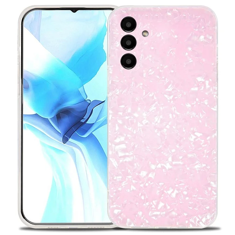 IPAKY For Samsung Galaxy A13 5G Scratch-resistant Acrylic + TPU Hybird Cover IMD Phone Case Shell - Pink