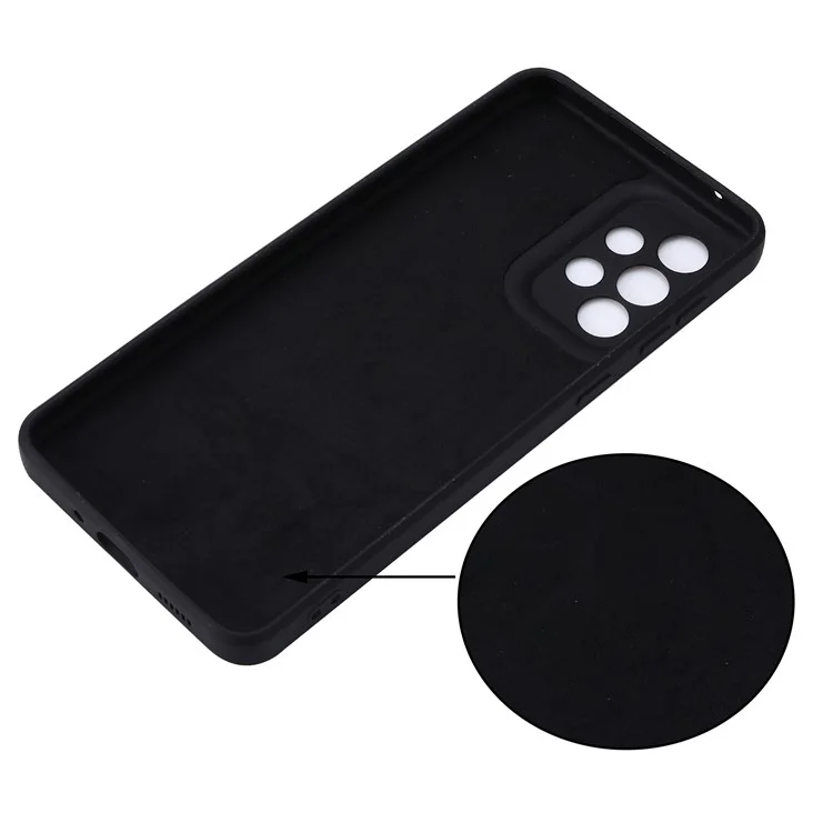 Liquid Silicone Phone Case for Samsung Galaxy A33 5G, Drop Protection Microfiber Lining Cushion Anti-Scratch Cover with Strap - Black