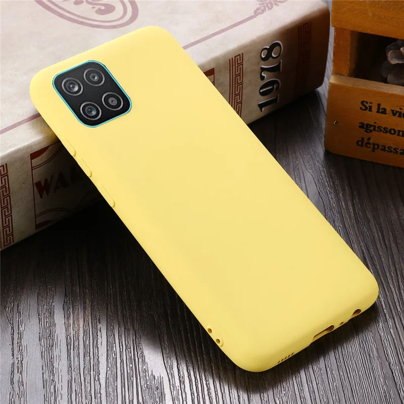 For Samsung Galaxy A03 (166.5mm) Liquid Silicone Anti-Scratch Soft Microfiber Lining Phone Cover with Strap - Yellow