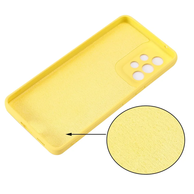غطاء هاتف سيليكون سائل لهاتف Samsung Galaxy A53 5G، غطاء ناعم الملمس ببطانة من الألياف الدقيقة مقاوم للصدمات ومقاوم للخدوش مع حزام - أصفر