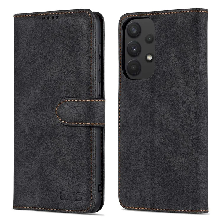AZNS Case for Samsung Galaxy A53 5G, PU Leather Wallet Folding Stand Magnetic Scratch-proof Flip Cover - Black