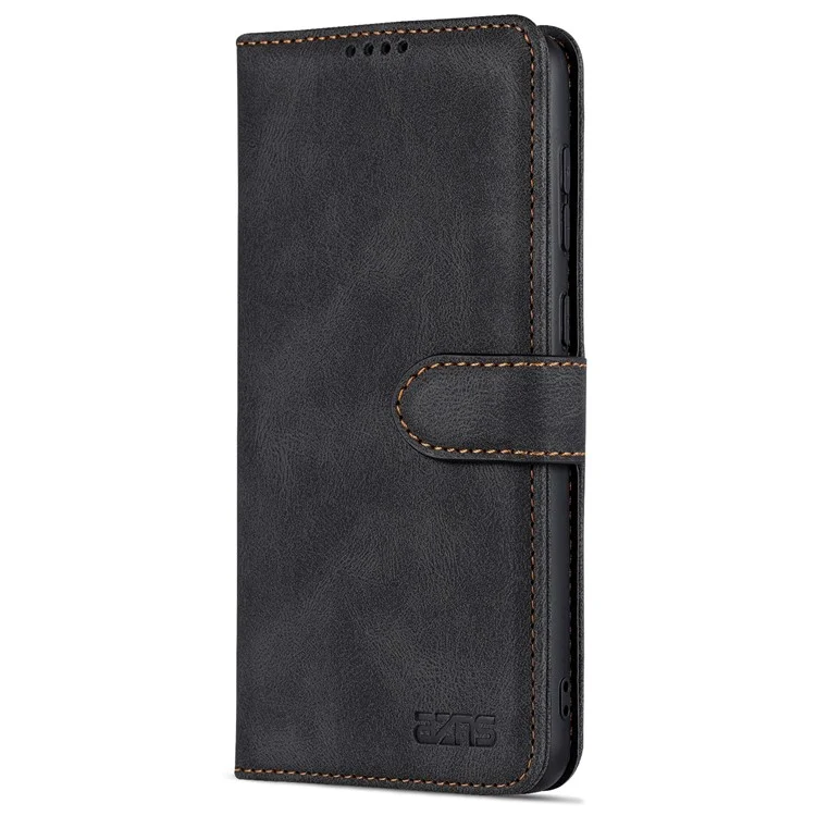 AZNS Case for Samsung Galaxy A53 5G, PU Leather Wallet Folding Stand Magnetic Scratch-proof Flip Cover - Black