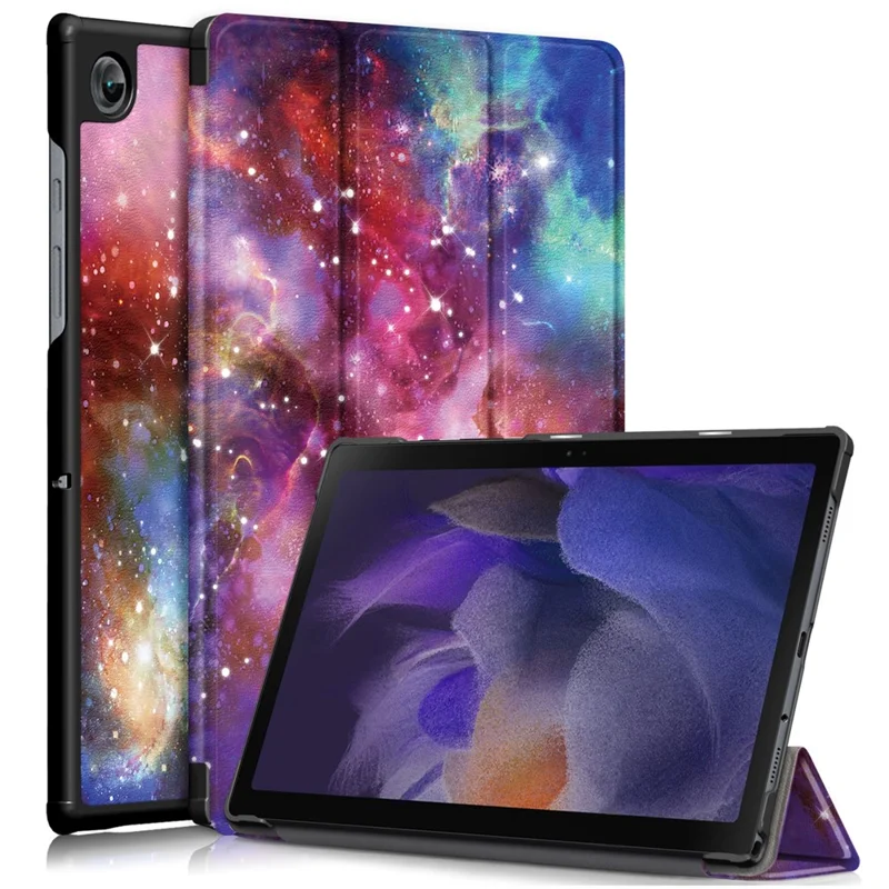 For Samsung Galaxy Tab A8 10.5 (2021) / A8 10.5 (2022) Pattern Printing Stylish Premium Tri-Fold Stand Auto Wake / Sleep PU Leather Smart Case - Galaxy