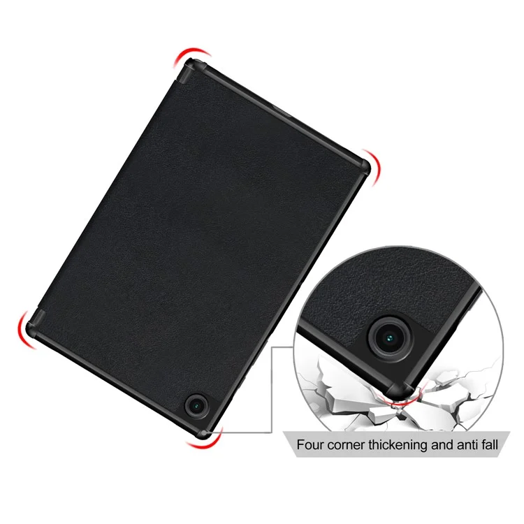 Für Samsung Galaxy Tab A8 10.5 (2021) / A8 10.5 (2022) Anti-Fall Leicht Dünne Premium Dreifach-Falten Stand Auto Wake / Sleep PU Leder Tablet Hülle Abdeckung - Schwarz