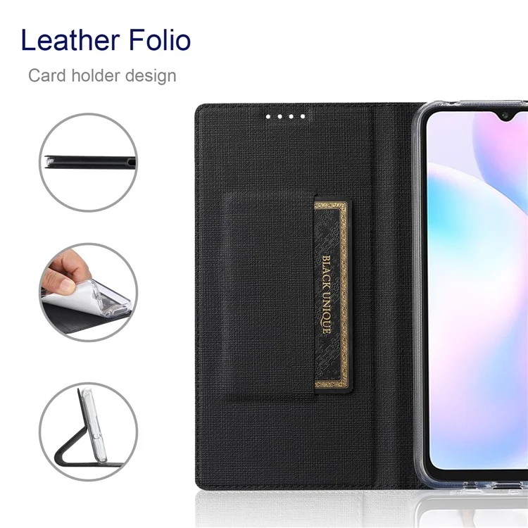 Case de Cuero de la Tarjeta de la Serie Vili DMX Para Samsung Galaxy A73 5G Folio Flip Phone Cover With Stand - Negro