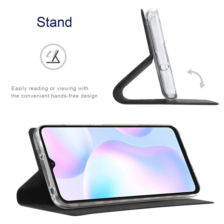 Case de Cuero de la Tarjeta de la Serie Vili DMX Para Samsung Galaxy A73 5G Folio Flip Phone Cover With Stand - Negro