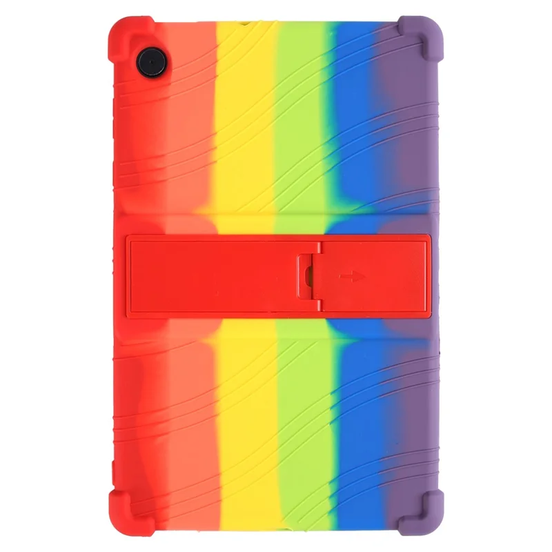 For Samsung Galaxy Tab A8 10.5 (2021) / A8 10.5 (2022) Four-corner Airbags Anti-scratch Soft Silicone Protective Tablet Case Cover with Foldable Kickstand - Multi-color
