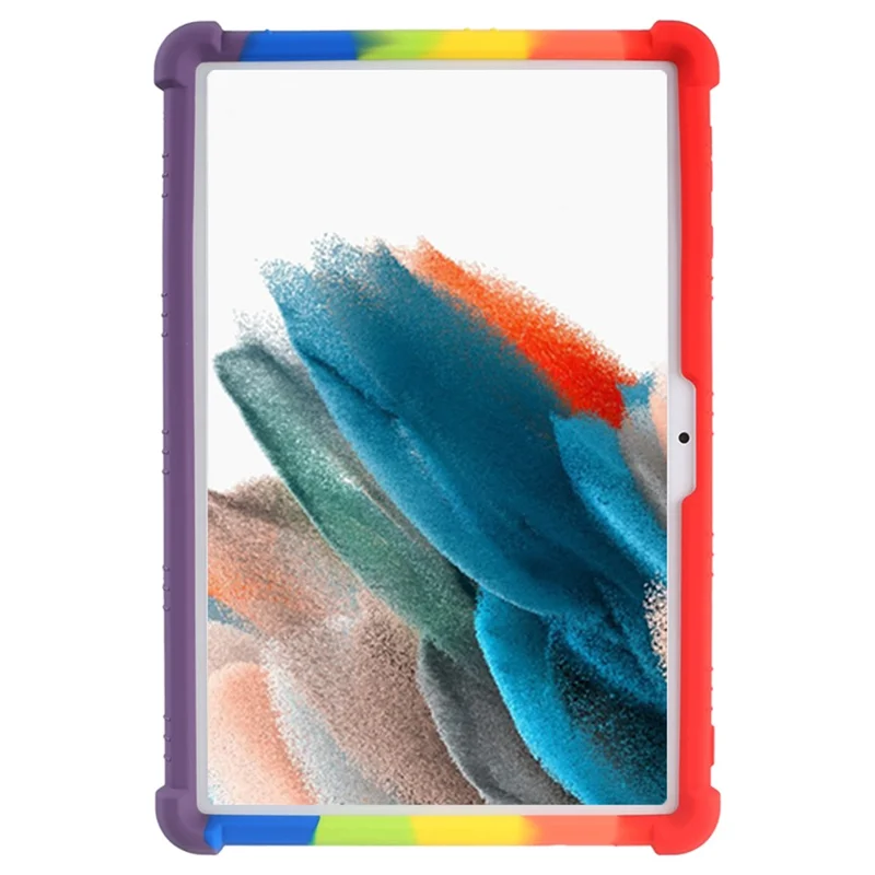 For Samsung Galaxy Tab A8 10.5 (2021) / A8 10.5 (2022) Four-corner Airbags Anti-scratch Soft Silicone Protective Tablet Case Cover with Foldable Kickstand - Multi-color