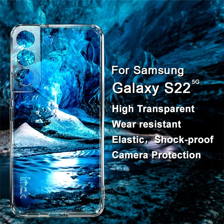 IMAK UX-5 Series TPU Case per Samsung Galaxy S22 5G, Custodia Posteriore Trasparente Anti-Graffio Slim