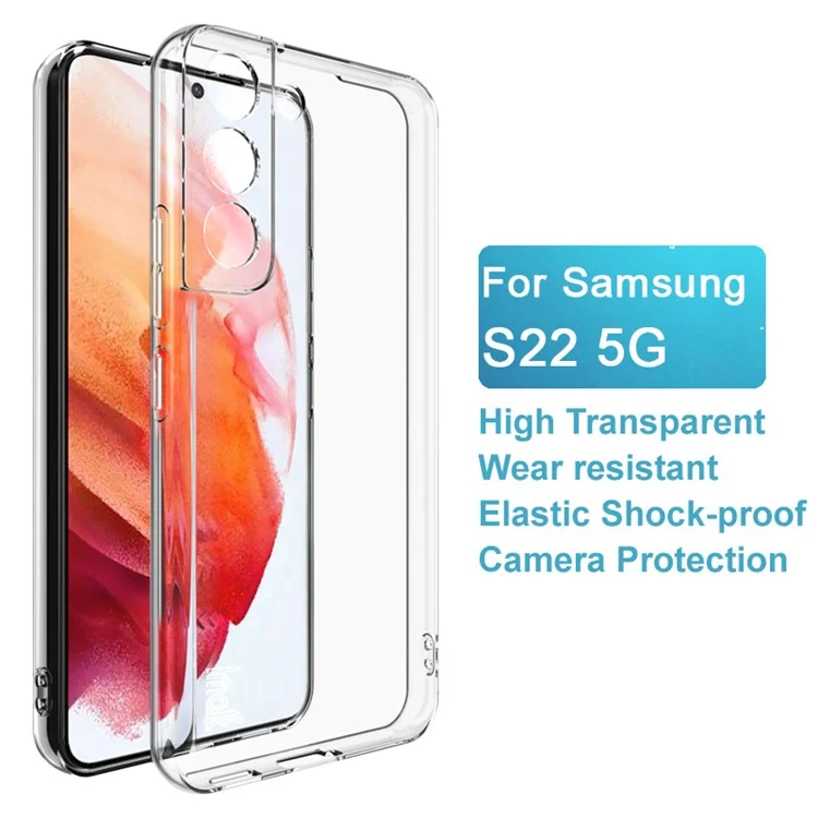 IMAK UX-5 Series TPU Case per Samsung Galaxy S22 5G, Custodia Posteriore Trasparente Anti-Graffio Slim