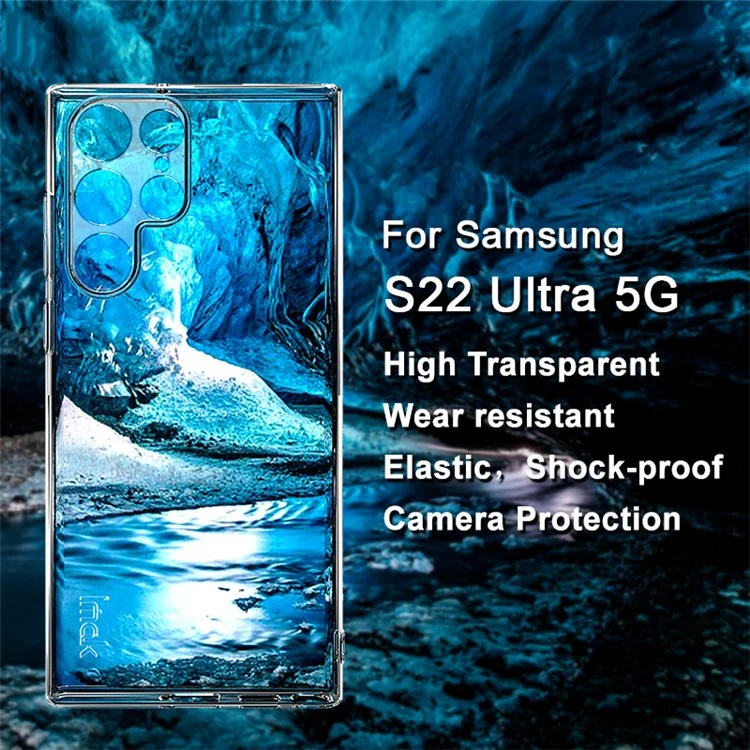 Série IMAK UX-5 Para Samsung Galaxy S22 Ultra 5G Back Case, Crystal Clear Soft Soft TPU Anti-arranhão à Prova de Choque Tampa