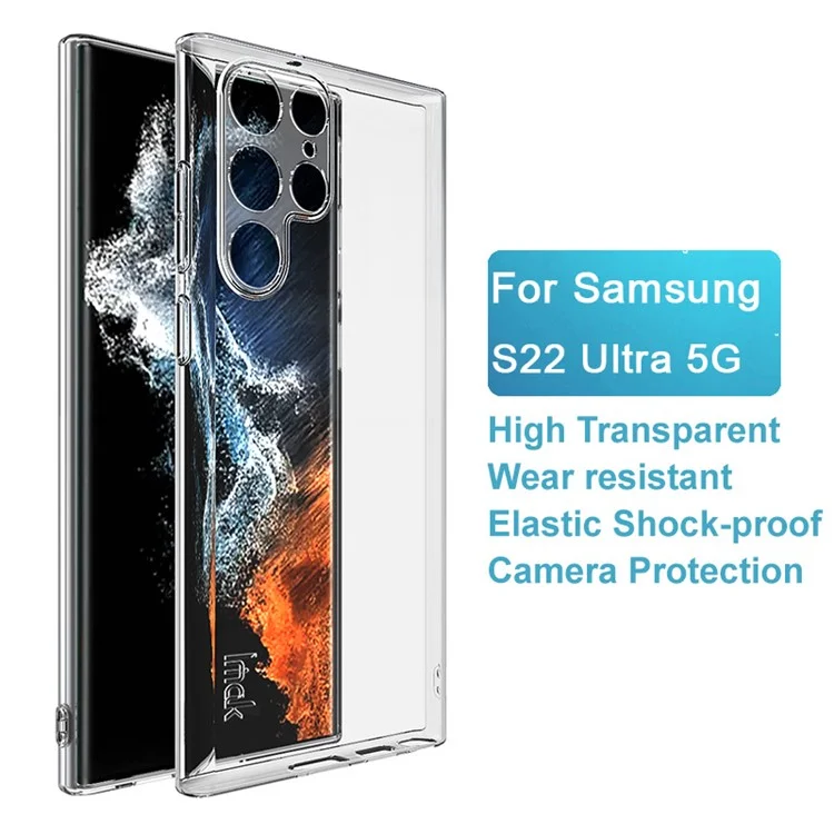 IMAK UX-5 Serie für Samsung Galaxy S22 Ultra 5G Rückseiten-Hülle, kristallklare, weiche TPU-stoßfeste, kratzfeste Handyhülle