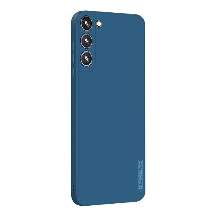 PINWUYO Silicone Phone Case for Samsung Galaxy S22+ 5G, Precise Cutouts Silky Fiber Flocking Protective Cover with Camera Protection - Blue