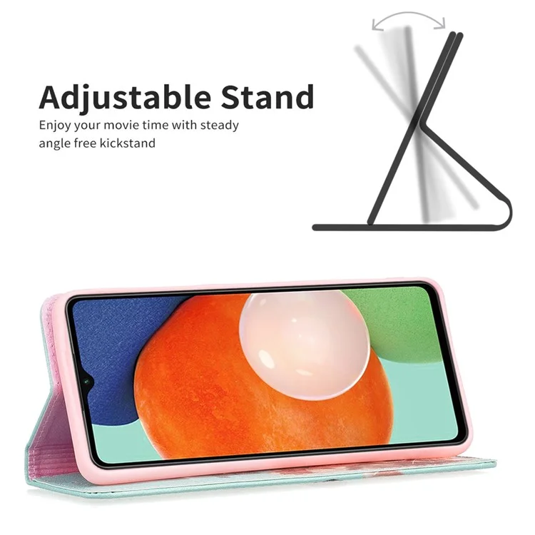 Custodia magnetica autoadesiva per Samsung Galaxy A13 4G / A13 5G / A04 4G (164,4 x 76,3 x 9,1 mm), custodia per telefono in pelle PU - Gatto