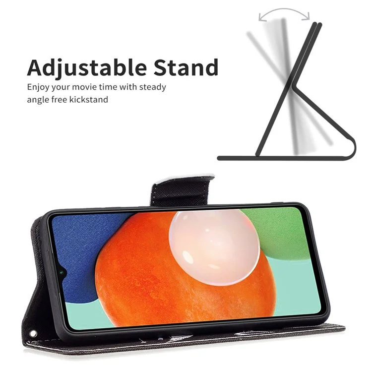 For Samsung Galaxy A13 4G / A13 5G / A04 4G (164.4 x 76.3 x 9.1 mm) Pattern Printing PU Leather Stand Cover Wallet Phone Case - Don't Touch My Phone