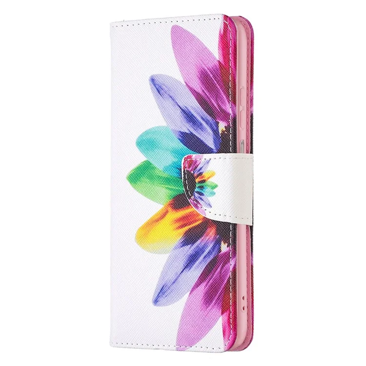 Pour Samsung Galaxy A13 4G / A13 5G / A04 4G (164,4 x 76,3 x 9,1 mm) Motif d'impression PU Cuir Stand Cover Wallet Phone Case - Tournesol