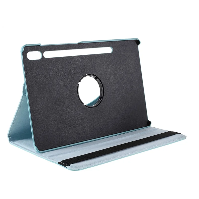 For Samsung Galaxy Tab S10 FE / S9 FE / S9 / S8 / S7 Tablet Case Rotary Stand PU Leather Cover with Elastic Band - Baby Blue