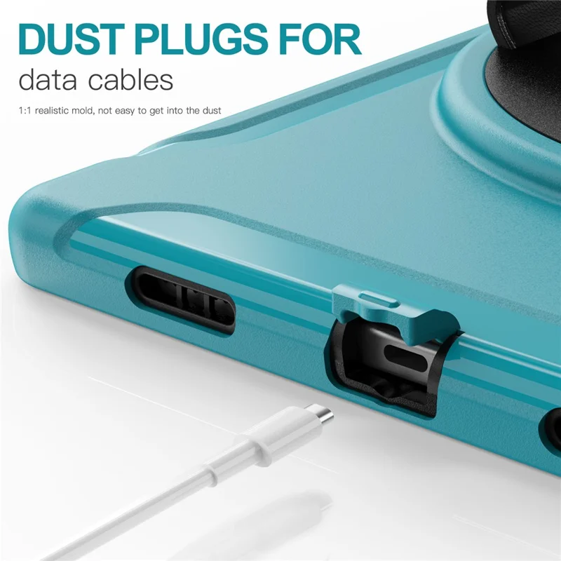 Funda protectora de tableta de silicona + policarbonato con soporte giratorio y correa de mano para Samsung Galaxy Tab A8 10.5 (2021) / A8 10.5 (2022) X200 / X205 - Azul claro