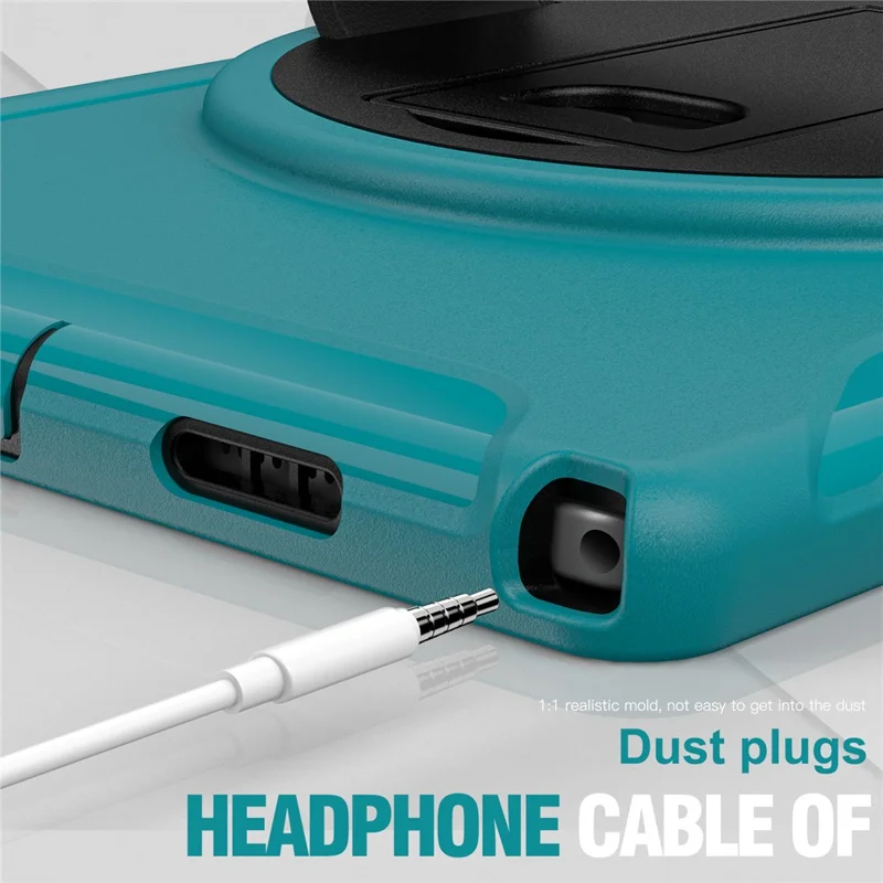 Funda protectora de tableta de silicona + policarbonato con soporte giratorio y correa de mano para Samsung Galaxy Tab A8 10.5 (2021) / A8 10.5 (2022) X200 / X205 - Azul claro