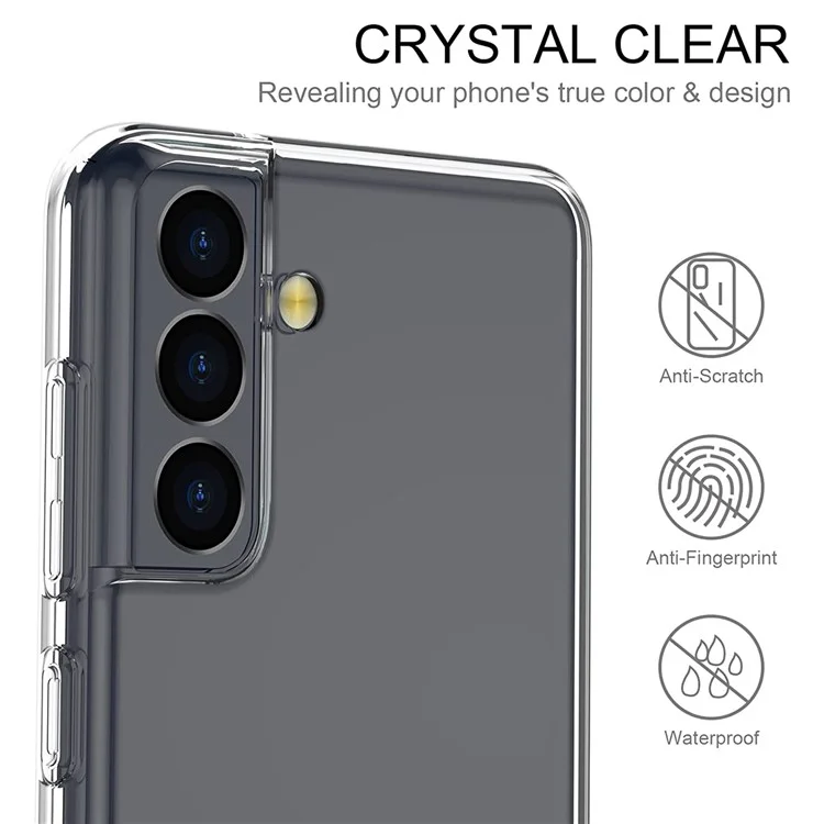 For Samsung Galaxy S22 5G Mobile Phone Case Precise Cutouts Clear Soft TPU Anti-fingerprint Well-protected Phone Cover