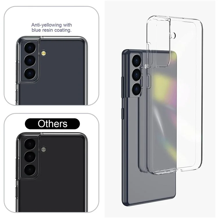 For Samsung Galaxy S22 5G Mobile Phone Case Precise Cutouts Clear Soft TPU Anti-fingerprint Well-protected Phone Cover