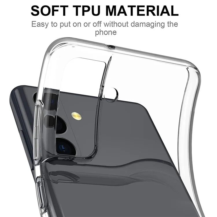 For Samsung Galaxy S22 5G Mobile Phone Case Precise Cutouts Clear Soft TPU Anti-fingerprint Well-protected Phone Cover
