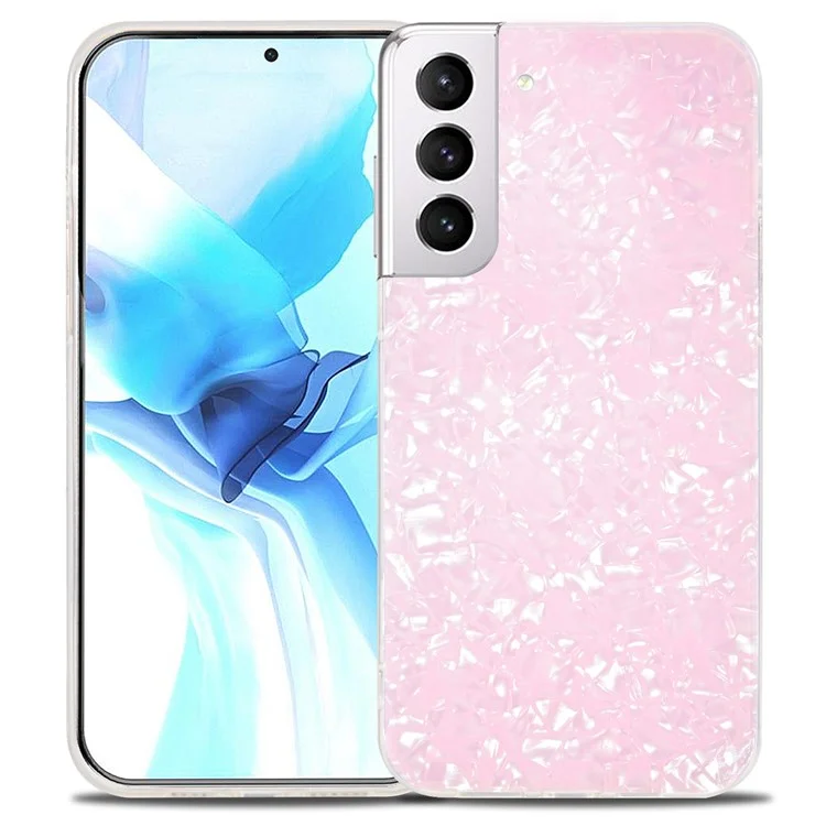 Ipaky Phone Case Für Samsung Galaxy S22 5G, IMD-Arbeitskunst Acryl + TPU Anti-Scratch-stoßfester Abdeckung - Rosa