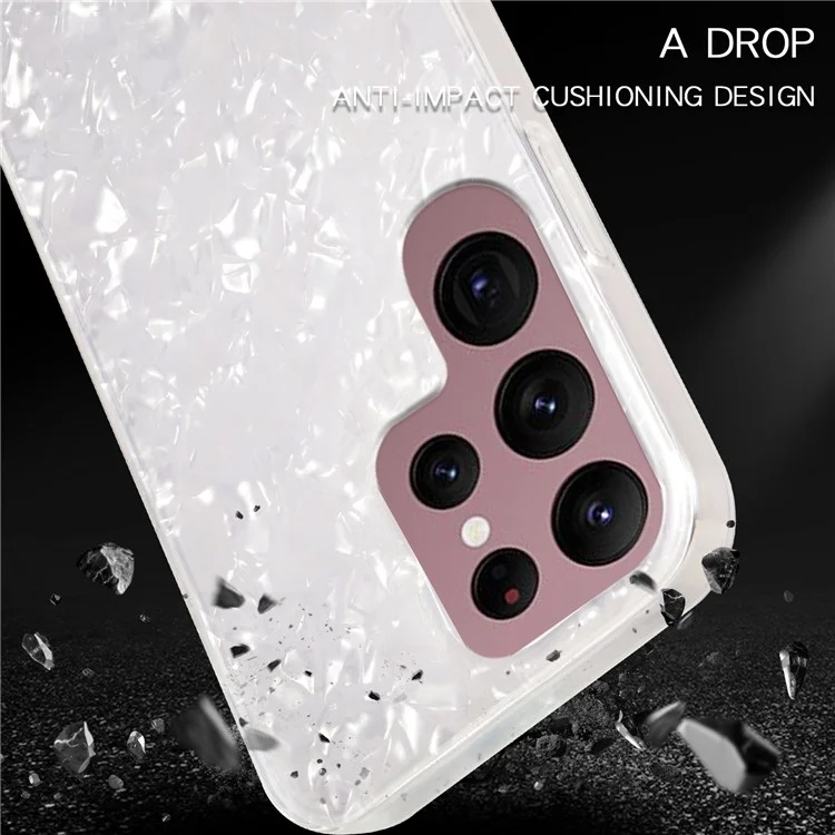 IPAKY IMD Phone Case for Samsung Galaxy S22 Ultra 5G, Hard Acrylic Back Soft TPU High Impact Protective Cover - Pink