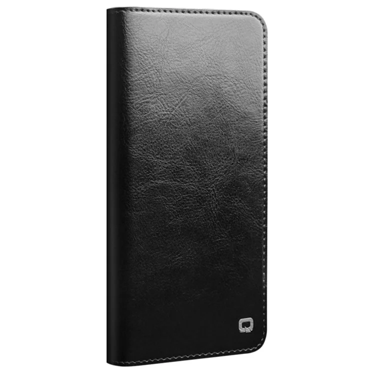 QIALINO for Samsung Galaxy S22+ 5G Folio Flip Stand Design Anti-fall Genuine Leather Mobile Phone Case with Wallet - Black