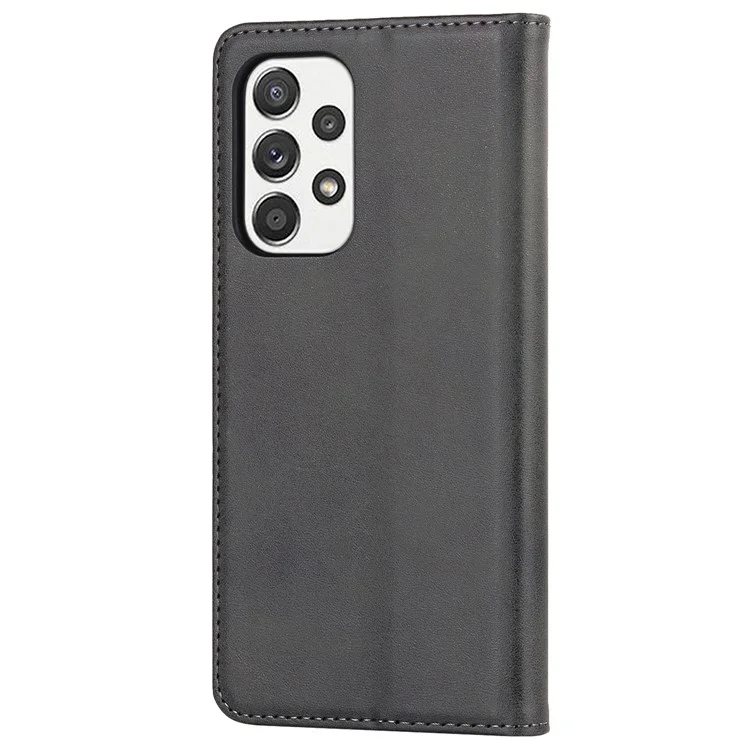 Magnetische Automatisch Absorbierte Pu-lederhülle Für Samsung Galaxy A33 5G, Folio Flip Wallet Stand Telefonabdeckung - Schwarz