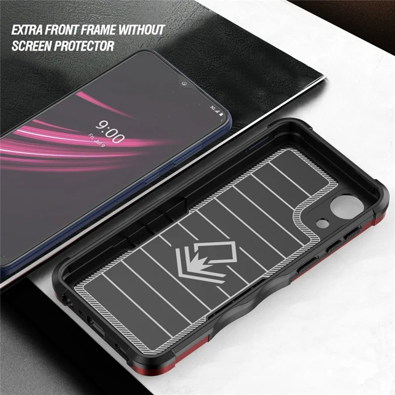 For Samsung Galaxy A03 Core Shockproof Ring Kickstand Hybrid Hard PC + Soft TPU Mobile Phone Case - Black