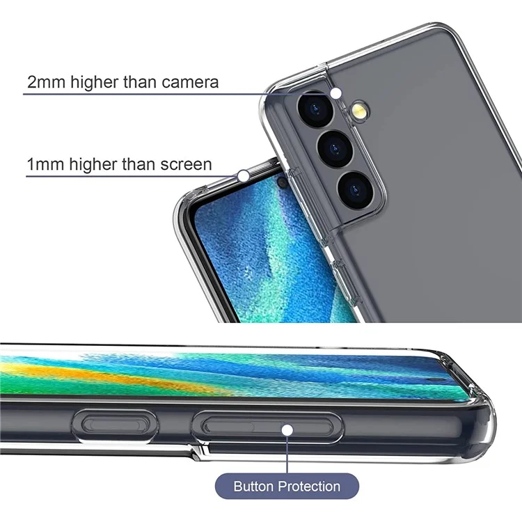 For Samsung Galaxy S22+ 5G Soft TPU Clear Anti-fingerprint Cover with Full Glue 0.1mm Tempered Glass Screen Protector (Support Fingerprint Unlocking)