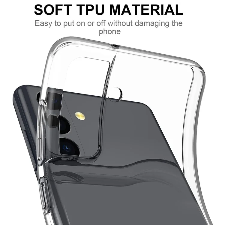 For Samsung Galaxy S22+ 5G Soft TPU Clear Anti-fingerprint Cover with Full Glue 0.1mm Tempered Glass Screen Protector (Support Fingerprint Unlocking)