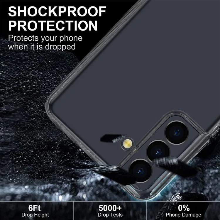 For Samsung Galaxy S22+ 5G Soft TPU Clear Anti-fingerprint Cover with Full Glue 0.1mm Tempered Glass Screen Protector (Support Fingerprint Unlocking)