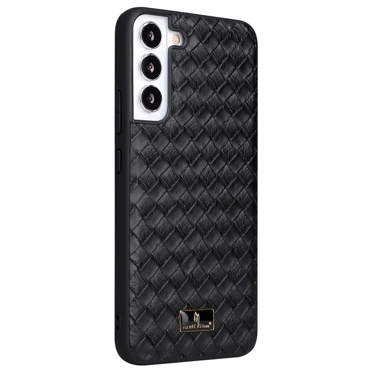 Fierre Shann Para Samsung Galaxy S22 + 5G TPU Recubierto de Cuero PU Con Textura Case de Teléfono Anti-scratch Case Anti-scratch - Textura Tejida