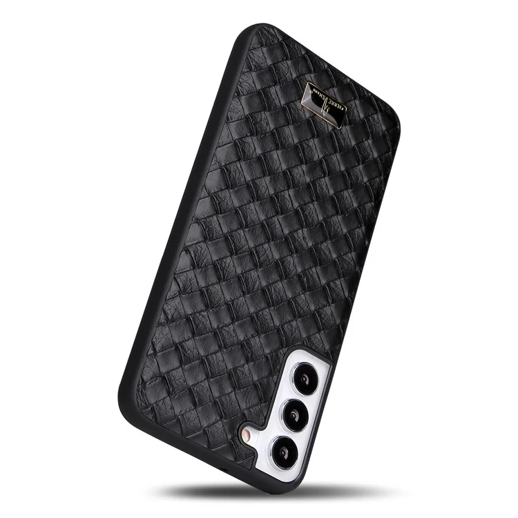 Fierre Shann Para Samsung Galaxy S22 + 5G TPU Recubierto de Cuero PU Con Textura Case de Teléfono Anti-scratch Case Anti-scratch - Textura Tejida